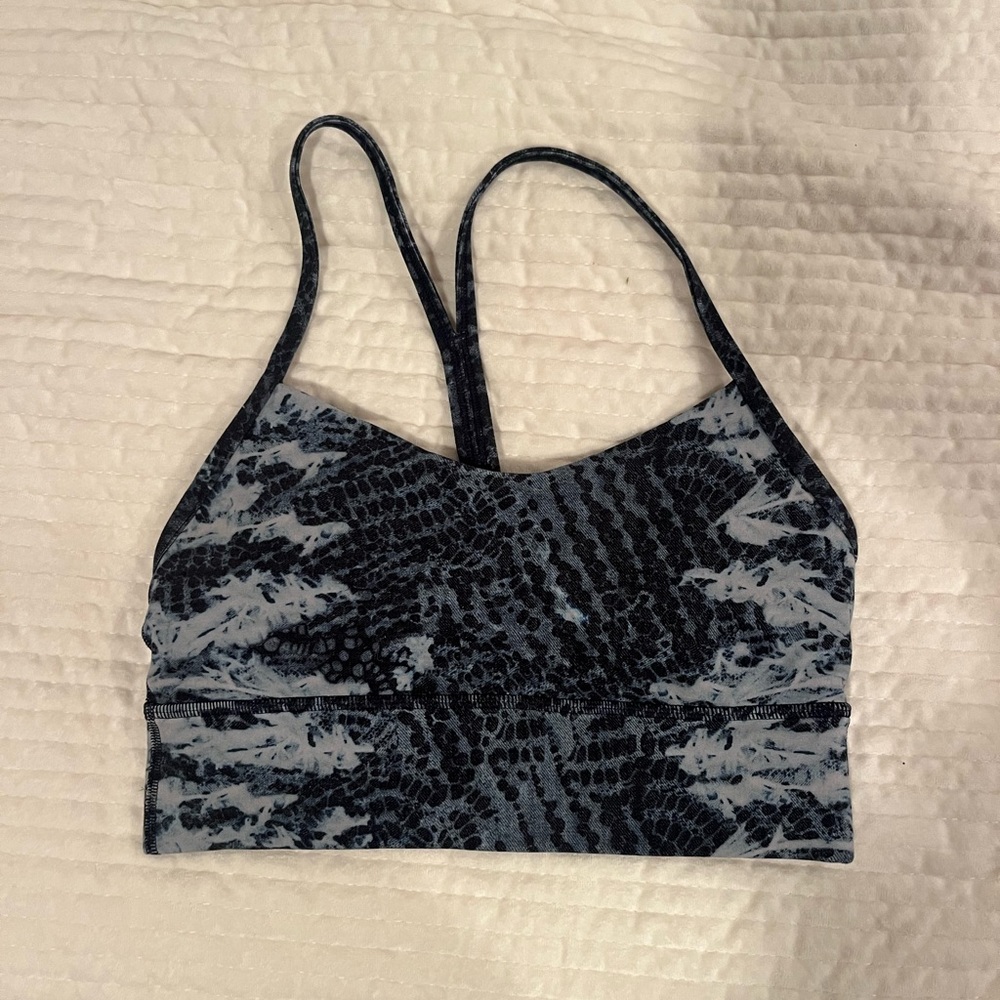 Lululemon Athletica Black and Gray Patterned Sports Bra